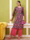 Vasthrlay Brown Printed Straight Kurtas